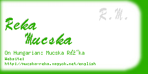 reka mucska business card